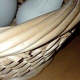 Basket and wooden fruit