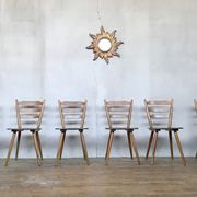 Series of 6 Scandinavian chairs or vintage wooden bistro
