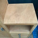 Armoire parisienne asymétrique bois brut 1950