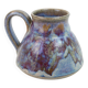signed blue purple enamel ceramic pitcher