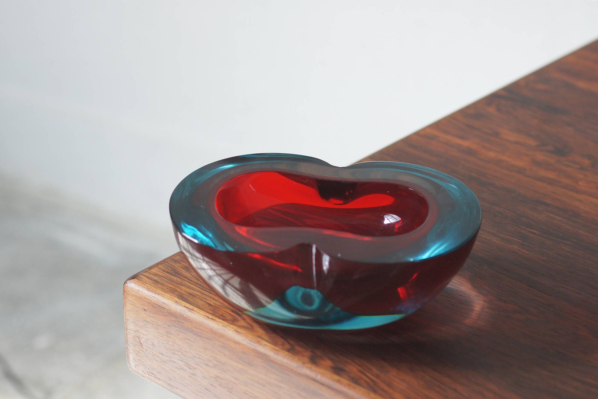 Vintage Italian Sommerso Murano Glass Ashtray, 1970s
