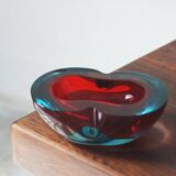 Vintage Italian Sommerso Murano Glass Ashtray, 1970s