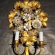 S.Salvadori Wandlampe vergoldet ersilbert Blumenmuster