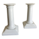 Pair of neo-classical Empire candlesticks from the late 19th century in white porcelain.