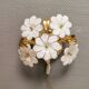Swedish wall lamp in transparent and white glass shaped like flowers 1960s