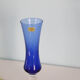 Blue vase, transparent foot, Duralex, vintage