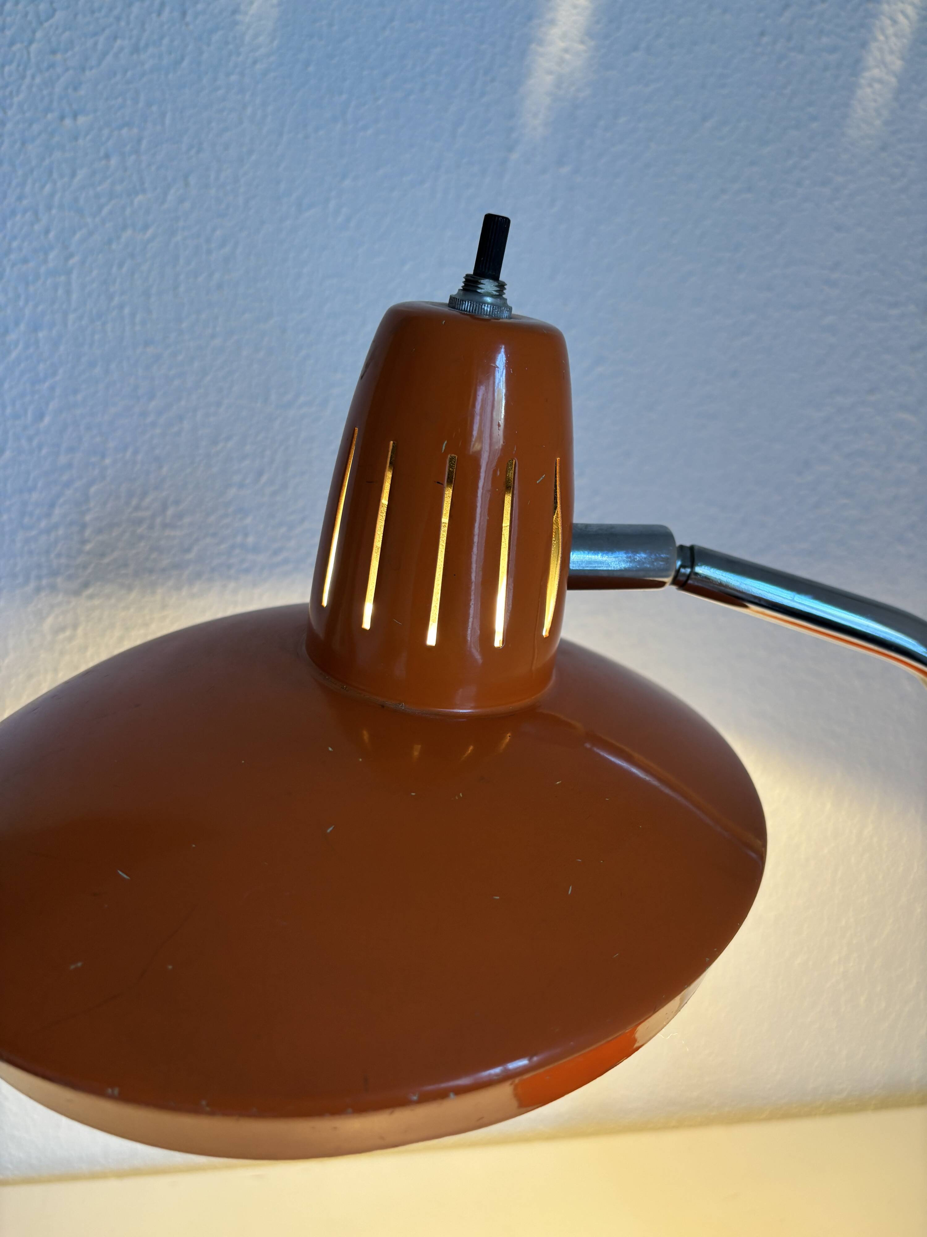 1960s vintage desk lamp Fase Faro Madrid orange - 52 cm