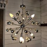 1970s chrome metal Sputnik chandelier