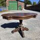 Antique round table in solid oak