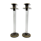 Set of 2 Caravell lucite candle sticks, 1970’s
