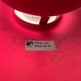 Red pendant lamp model 728 Danish mid-century by Horn, 1960s.