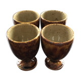 Lot of 4 flamed sandstone cups