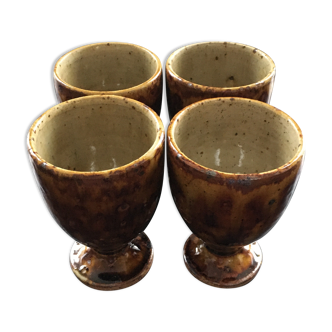 Lot of 4 flamed sandstone cups