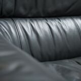 Bull sofa in grey leather by Gianfranco Frattini for Cassina 1987