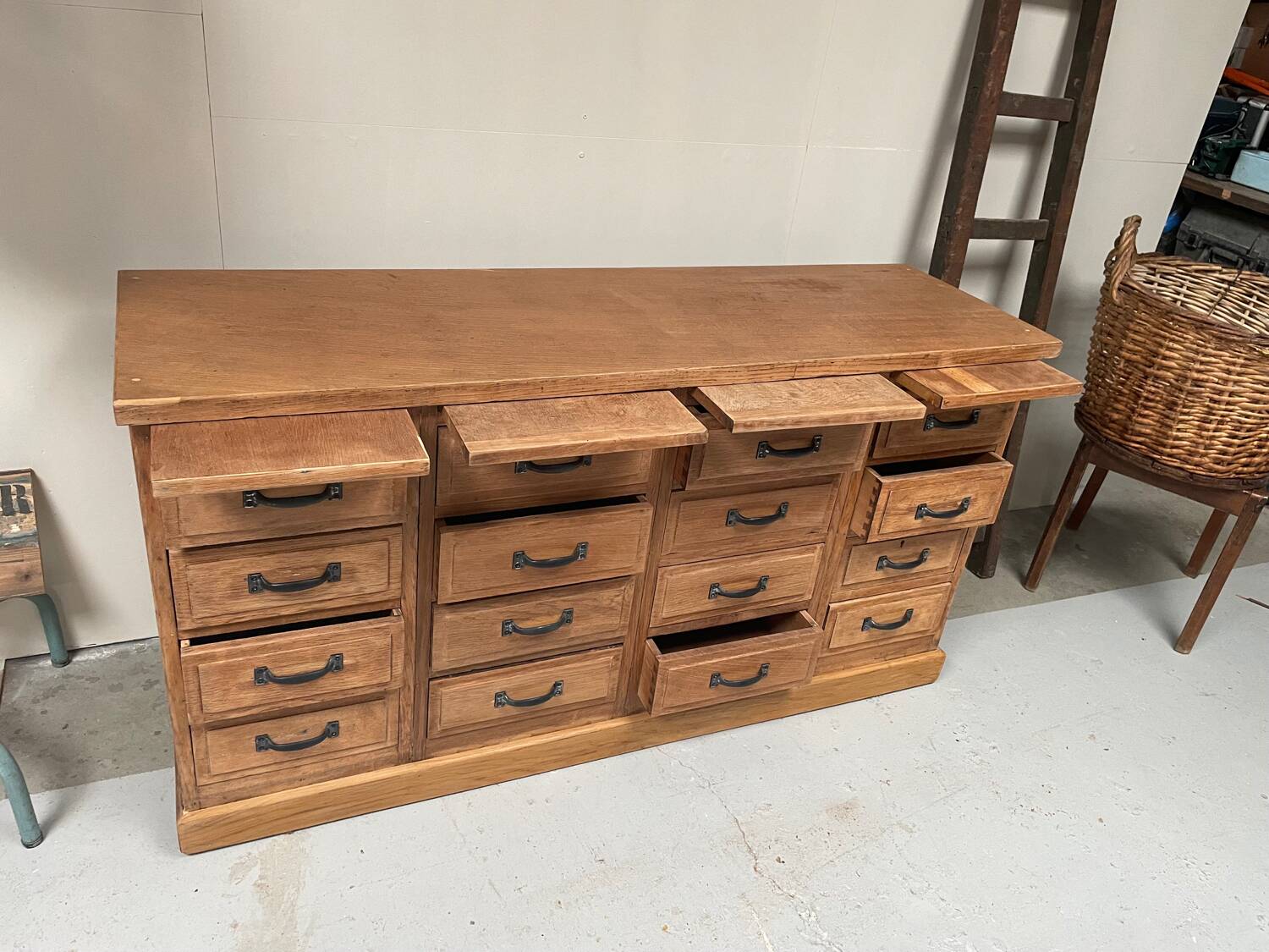 Old oak hardware cabinet
