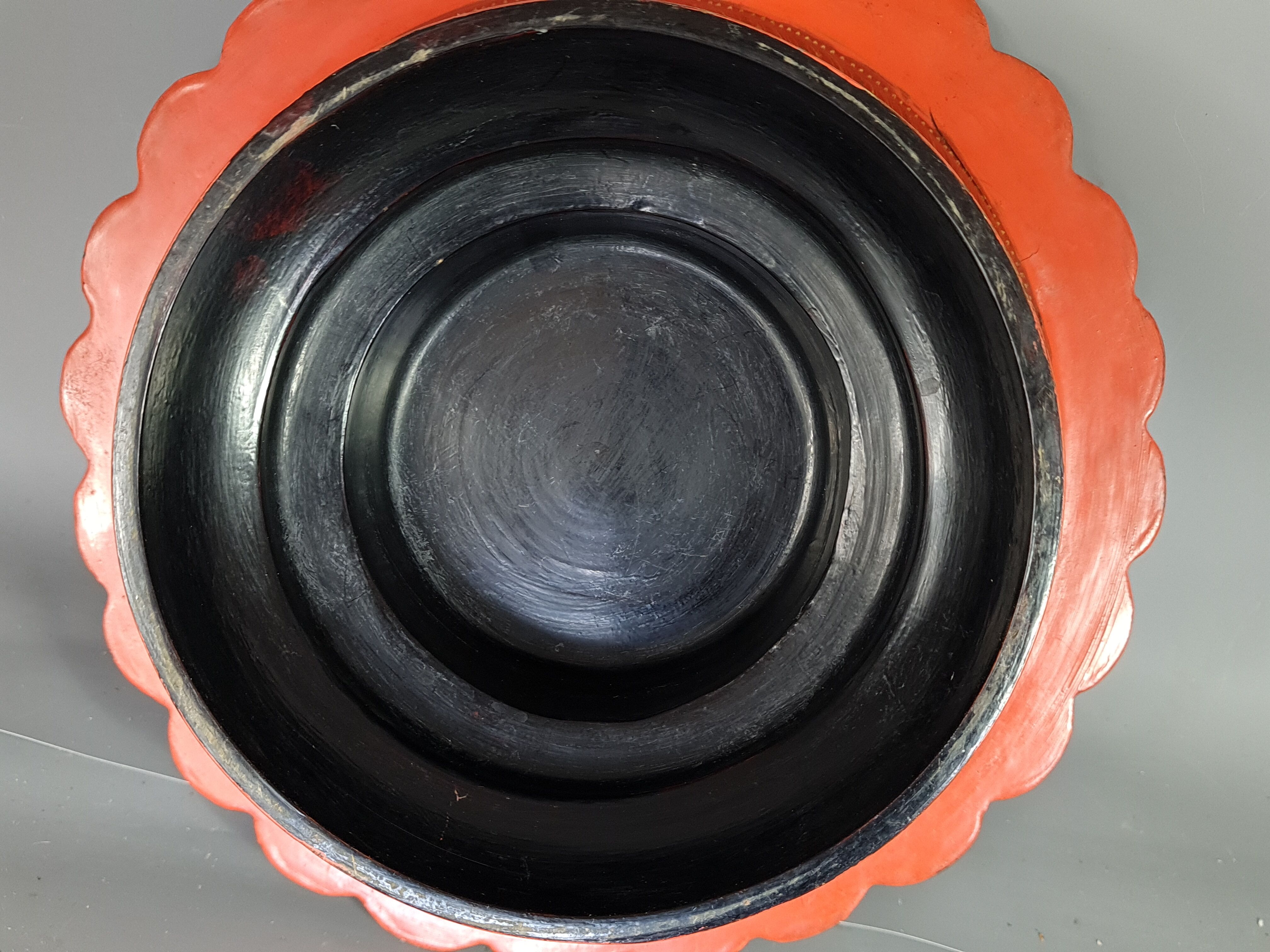 Old spice box or silent servant covered bamboo lacquered Burma.