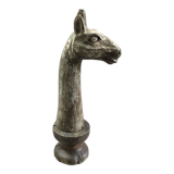 Wooden giraffe sculpture