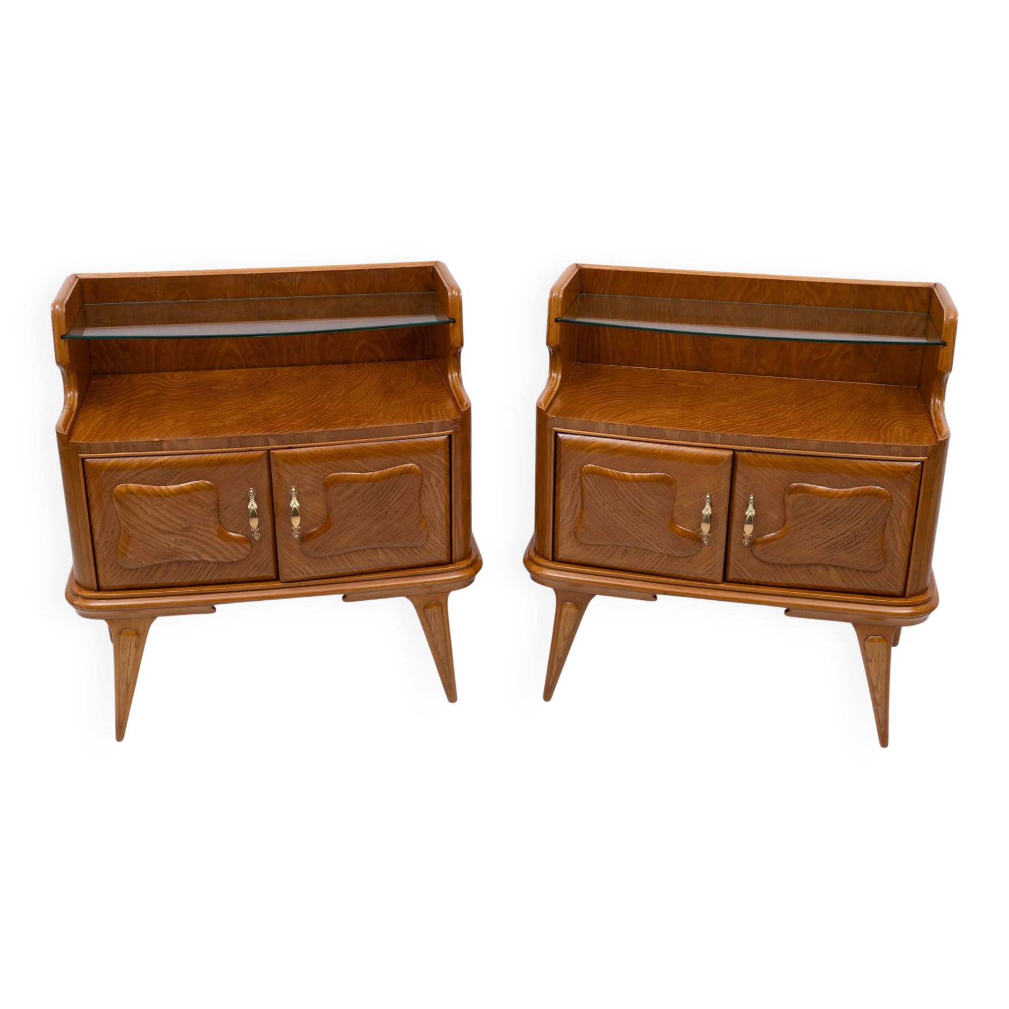 Pair of Mid-Century Modern Italian Ashwood Nightstands, 1950s