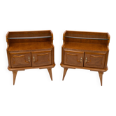 Pair of Mid-Century Modern Italian Ashwood Nightstands, 1950s