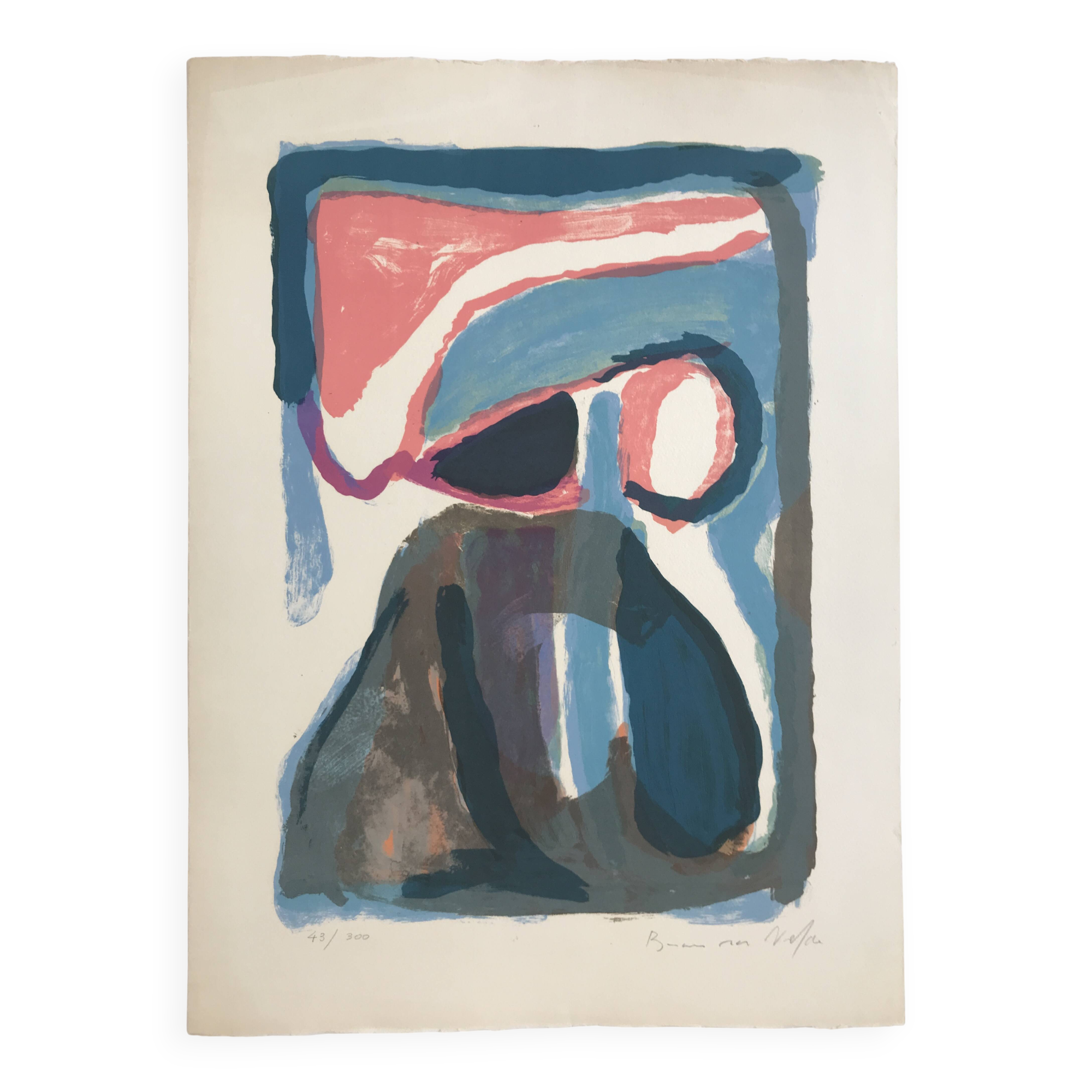 Bram van velde, night, 1968 (mp 43). original lithograph signed in pencil