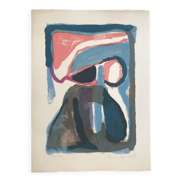 Bram van velde, night, 1968 (mp 43). original lithograph signed in pencil