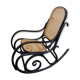 Rocking-chair noir canné bois courbé 1930