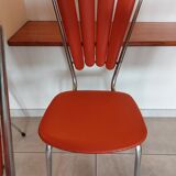 4 orange petal chairs, vintage