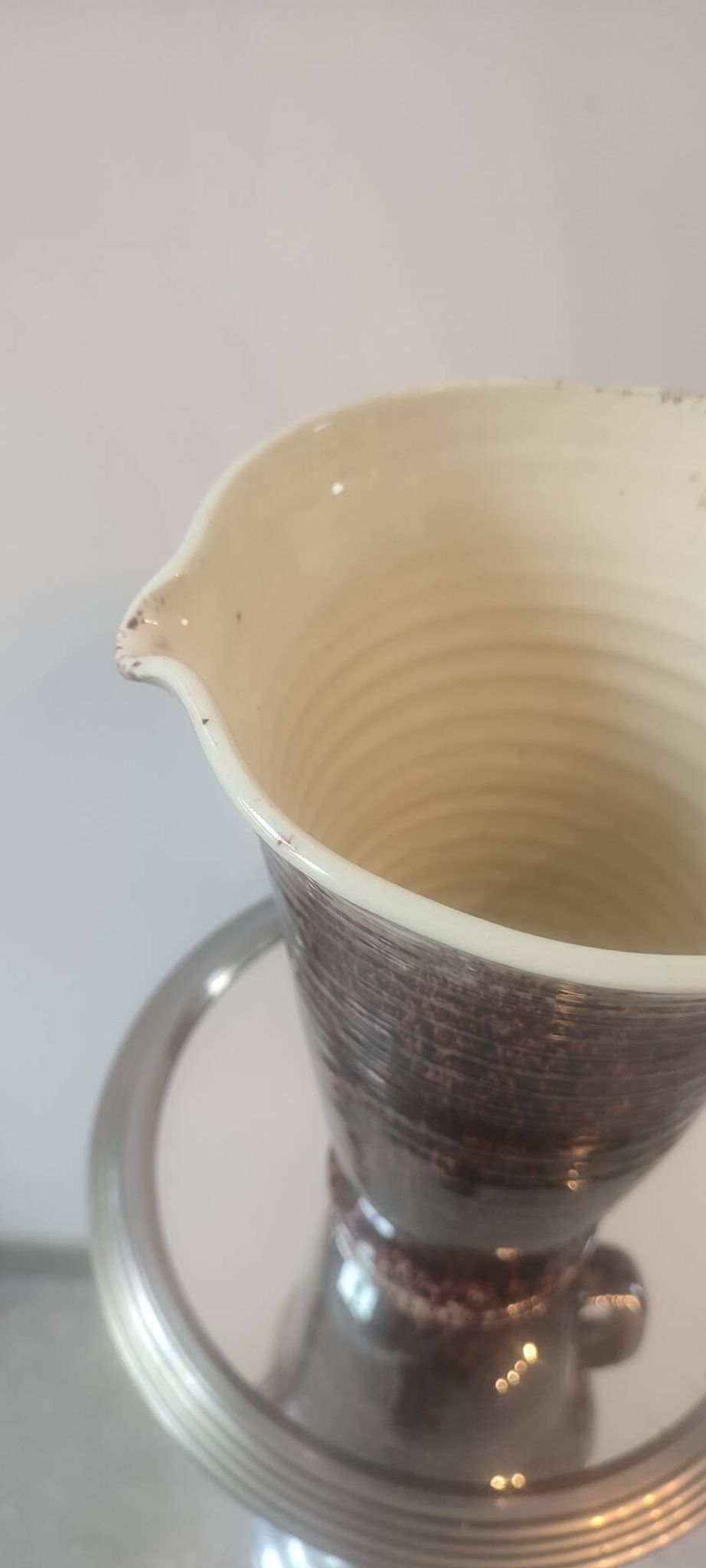 Large conical pitcher vase Accolay ceramics