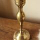 Candle holder small golden brass torch thin slender