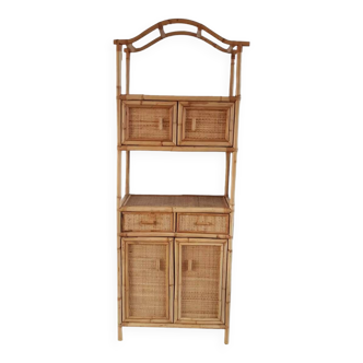 Rattan stand shelf and canning 50s