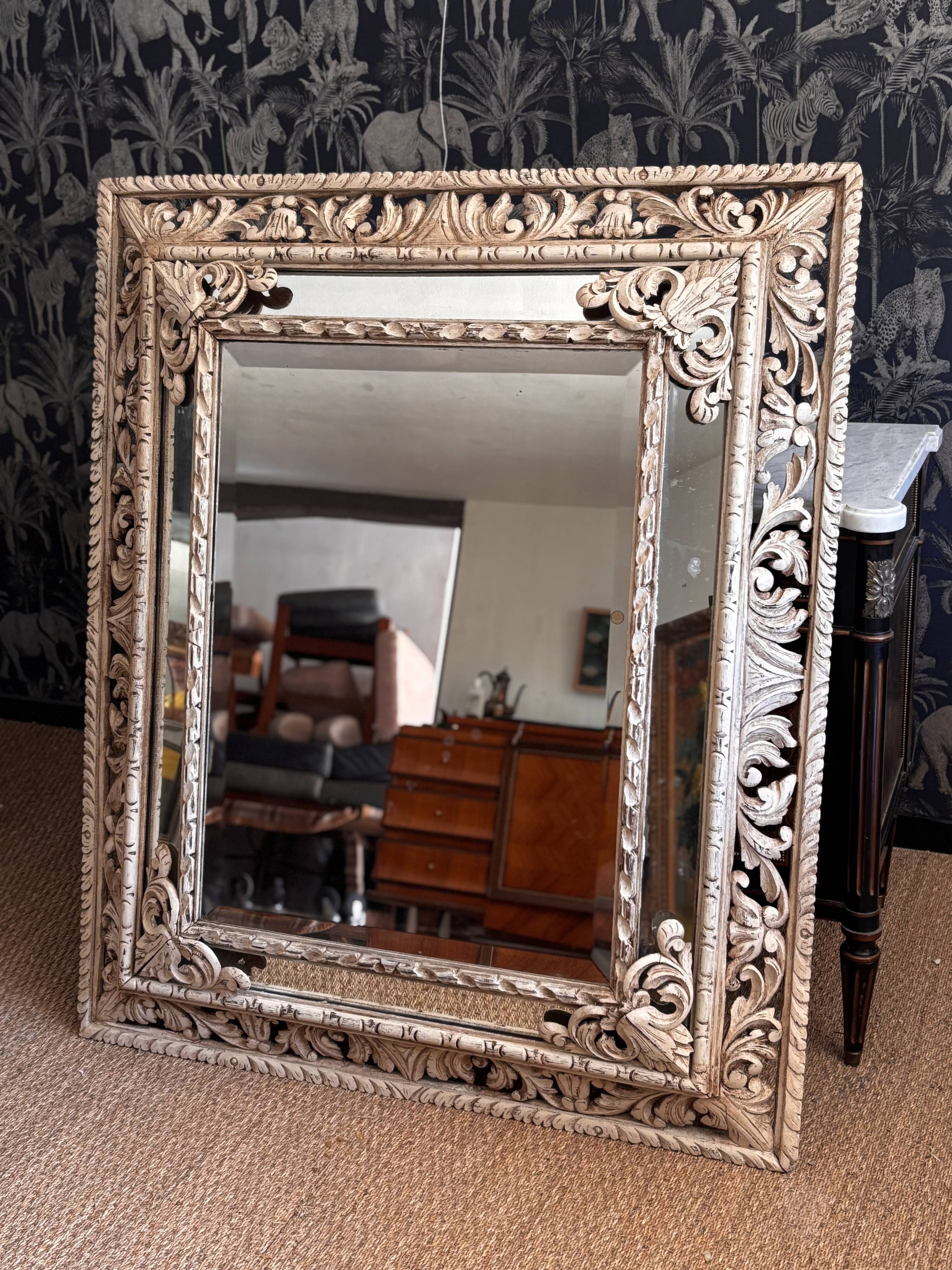 Patinated XIX century cloisonné mirror.