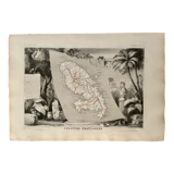Carte illustrée de la Martinique et l'Amérique du Sud 1840
