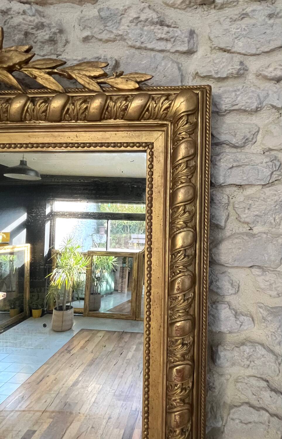 Masterpiece mirror 233cm/134.5cm gilded with gold leaf, Napoleon III period