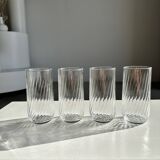 Set of 4 transparent twisted water glasses H:12cm