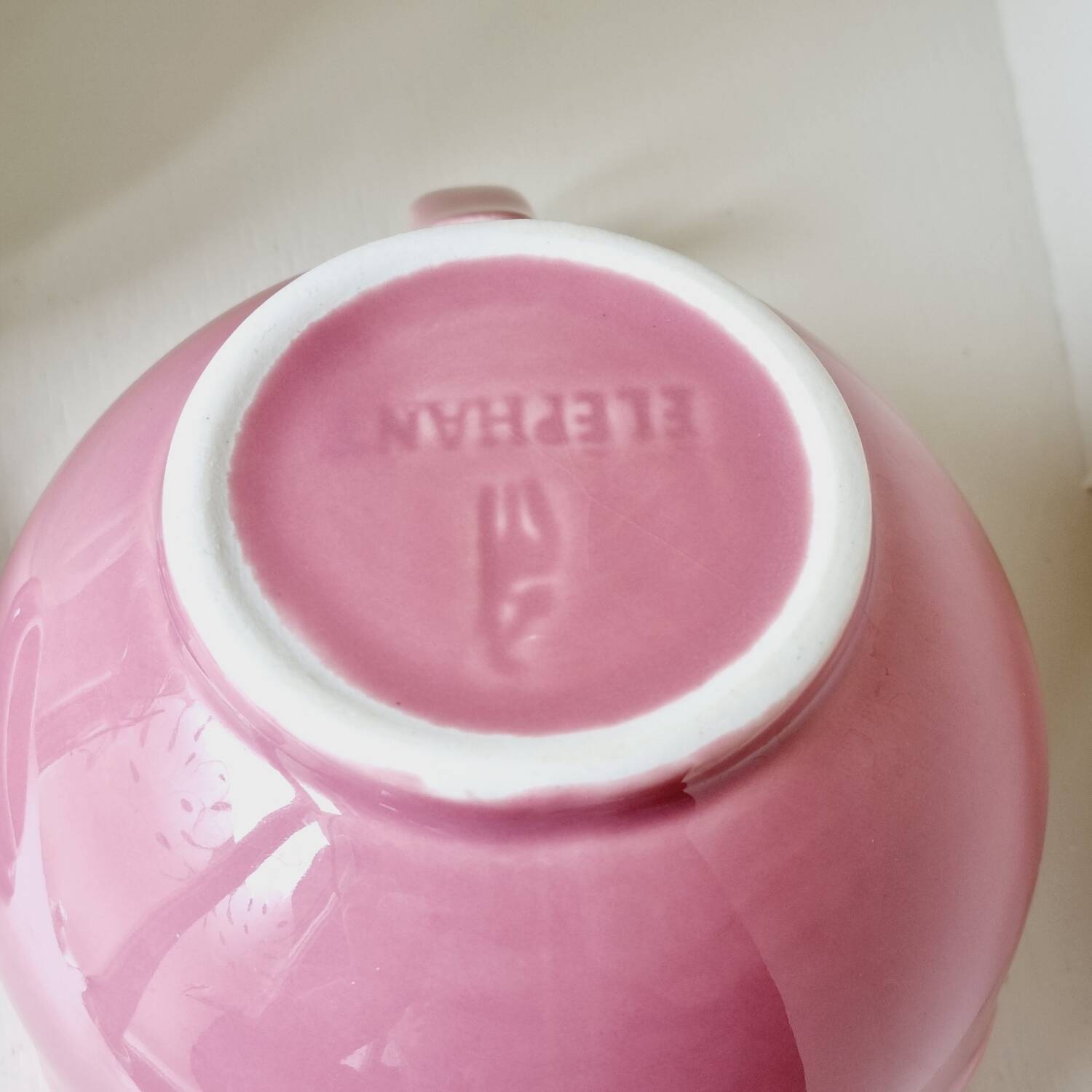 Pink ceramic elephant teapot