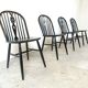 Ensemble de 4 chaises de salle à manger Ercol noircies, années 1950
