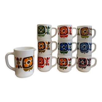 Coffee service arcopal mobil vintage