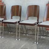 Series of 6 stackable chairs Baumann model Manhattan