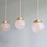 Art Deco satin glass pendant (2 available), 1920s-30s