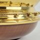 Vintage Valenti Gold Plated Centerpiece Bowl on Walnut Base, 1990s