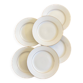 6 flat plates in cottage porcelain