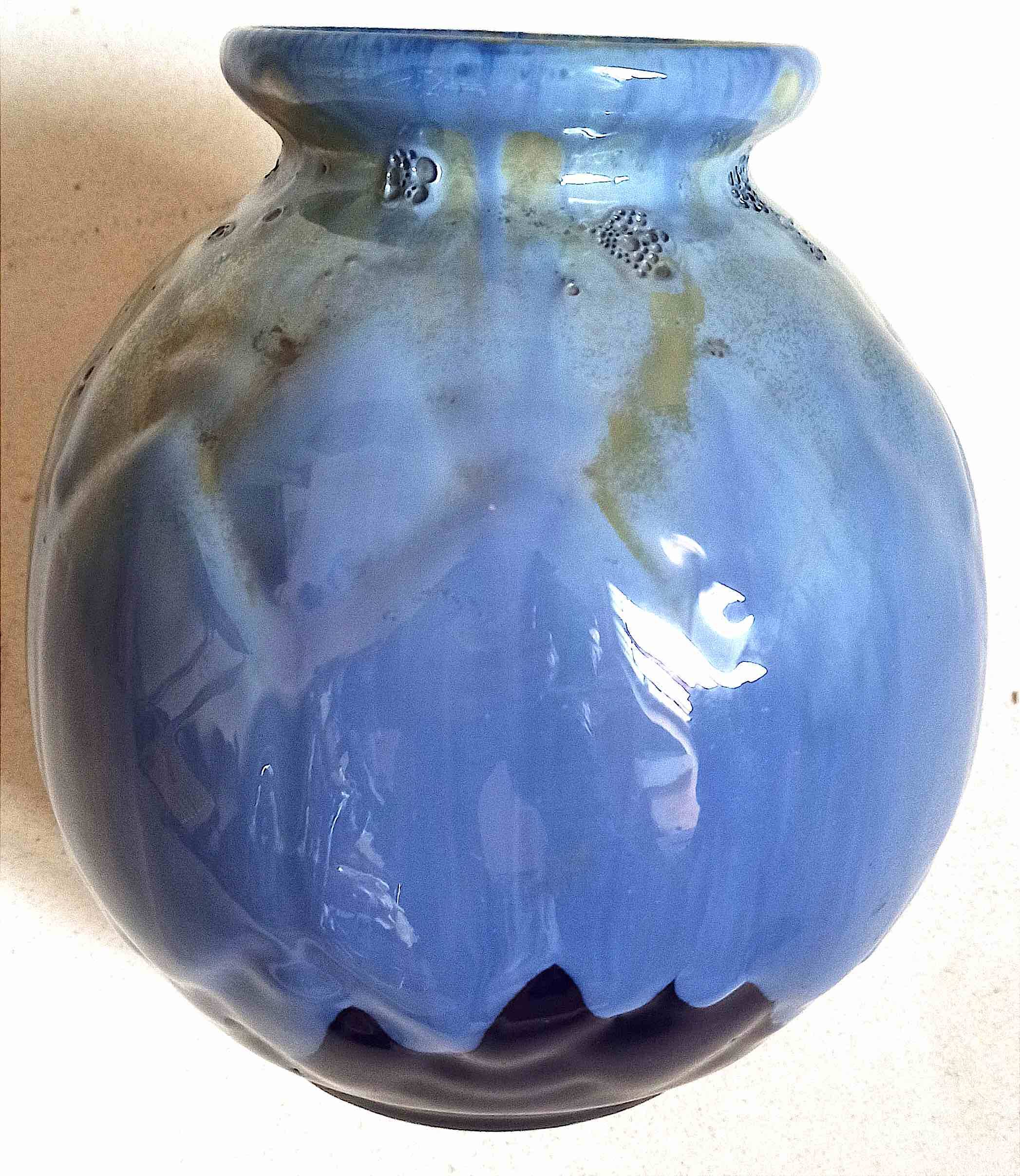 Vase barbotine Art Déco Hauteur 19,3 cm Diamètre 18,8 cm