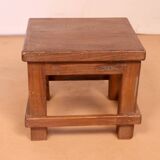 Old small Burmese teak workshop bedside table