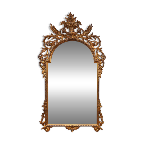 Miroir baroque doré de grande taille du 20e siècle par Deknudt Belgique — Beyit