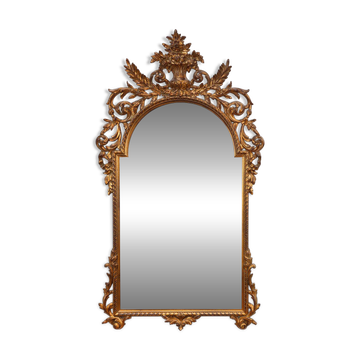 Miroir baroque doré de grande taille du 20e siècle par Deknudt Belgique
