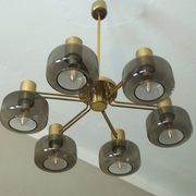Large brass and glass chandelier by Hans-Agne Jakobsson, Sweden 1960s