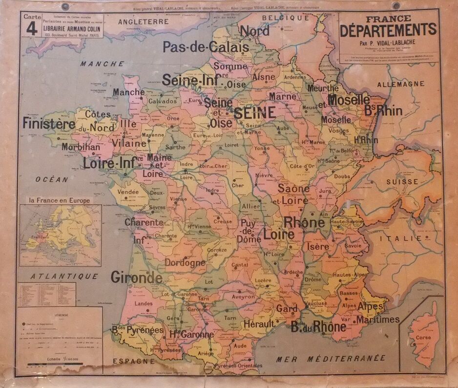 School Vidal-Lablache n ° 4 France departments map