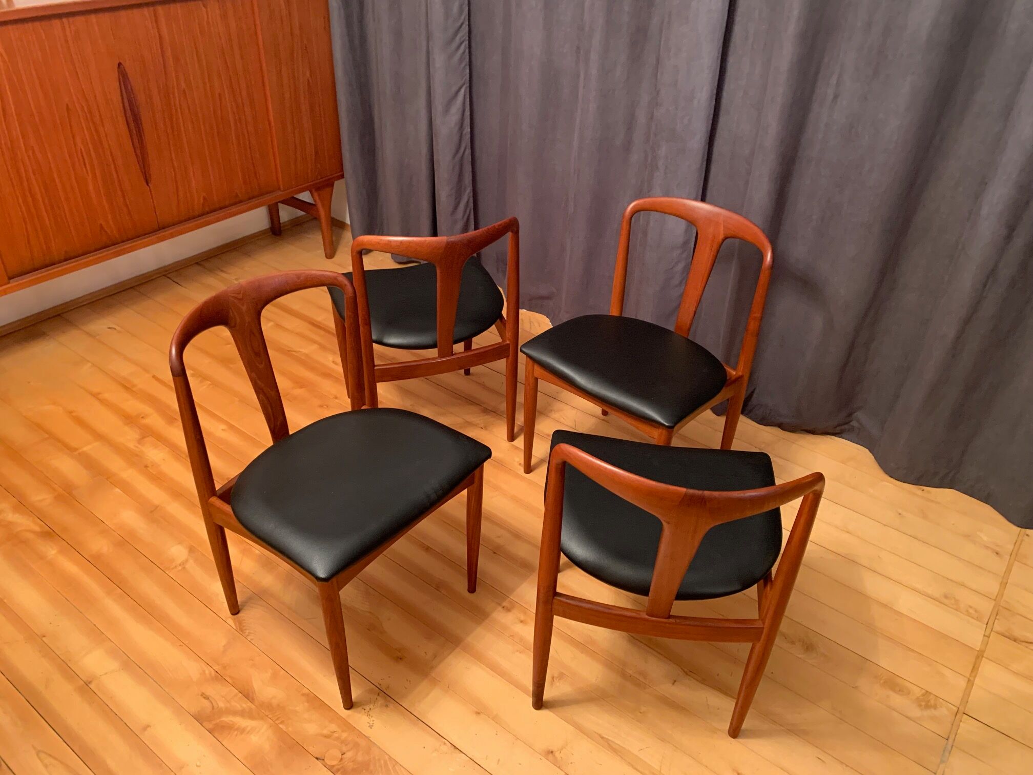 A set of four Juliane chairs by Johannes Andersen, Uldum Møbelfabrik, Denmark, 1960s.