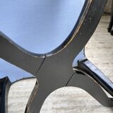 Set of 4 black lacquer chairs