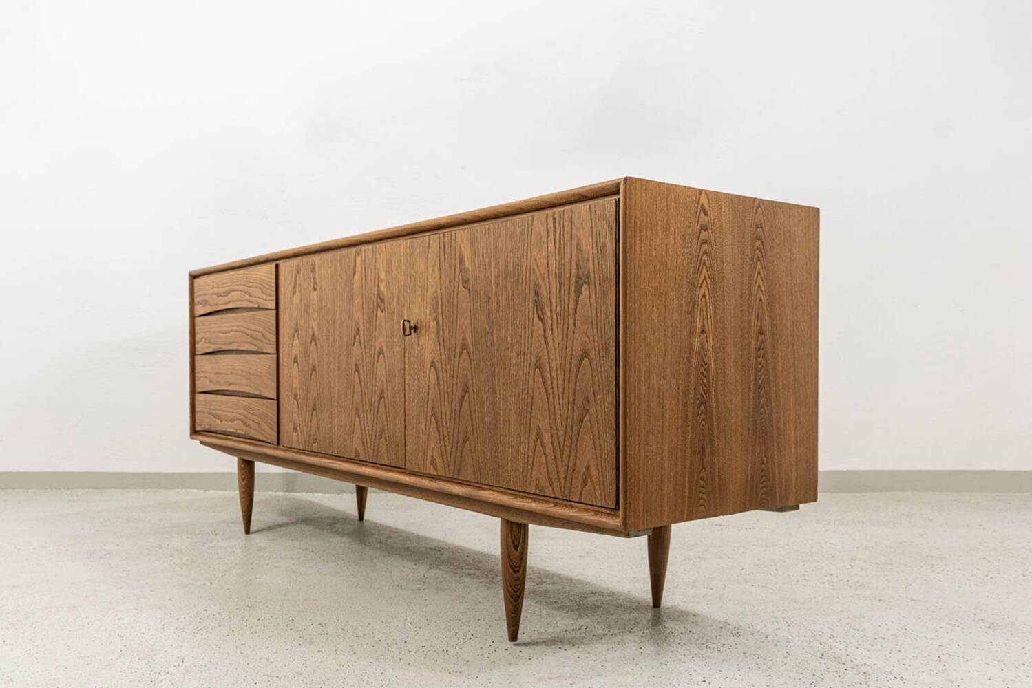 Vintage oak sideboard by Bydgoskie Fabryki Mebli, 1960, Poland